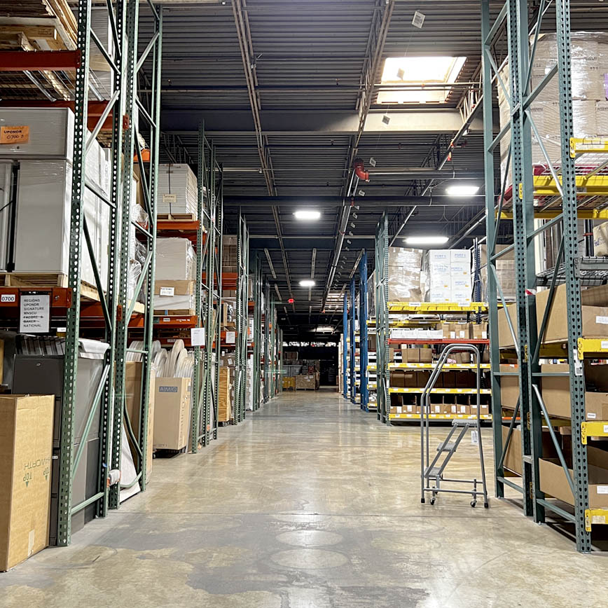 Aisle in a warehouse