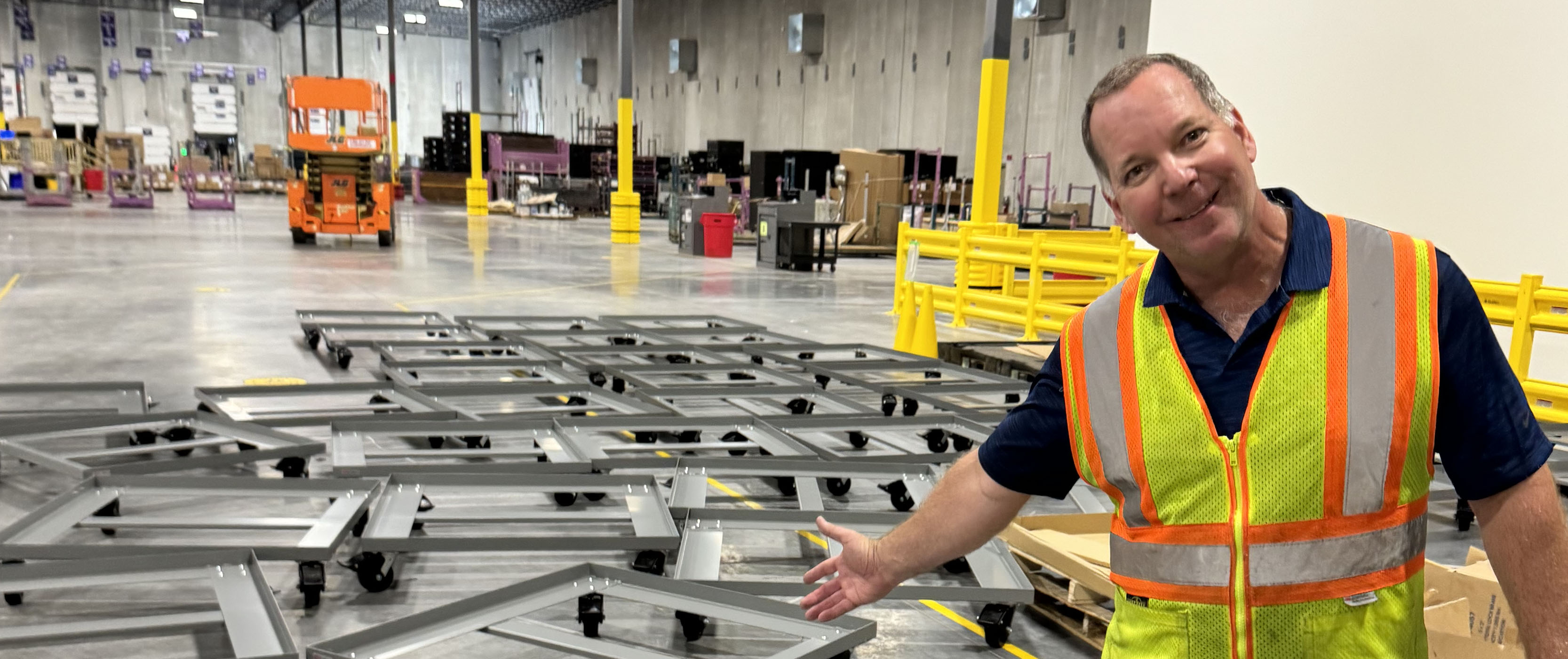 Person in a warehouse